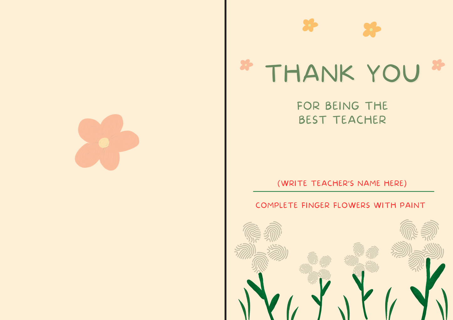 Printable Flower Teacher Appreciation Card