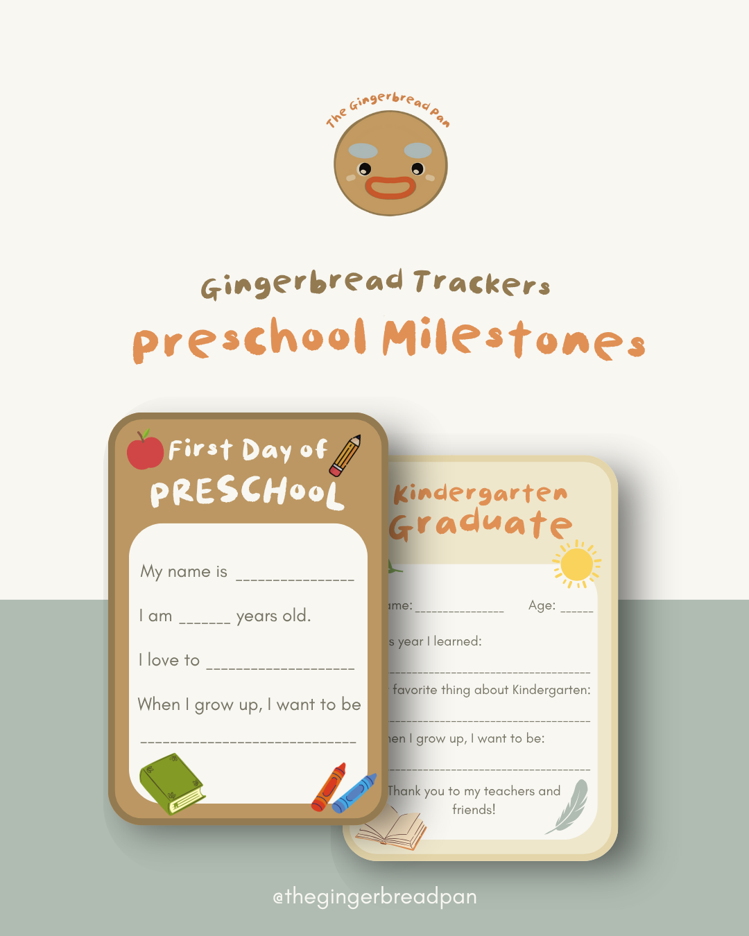 Milestone Gingerbread Trackers - Free Printable Memory Sheets