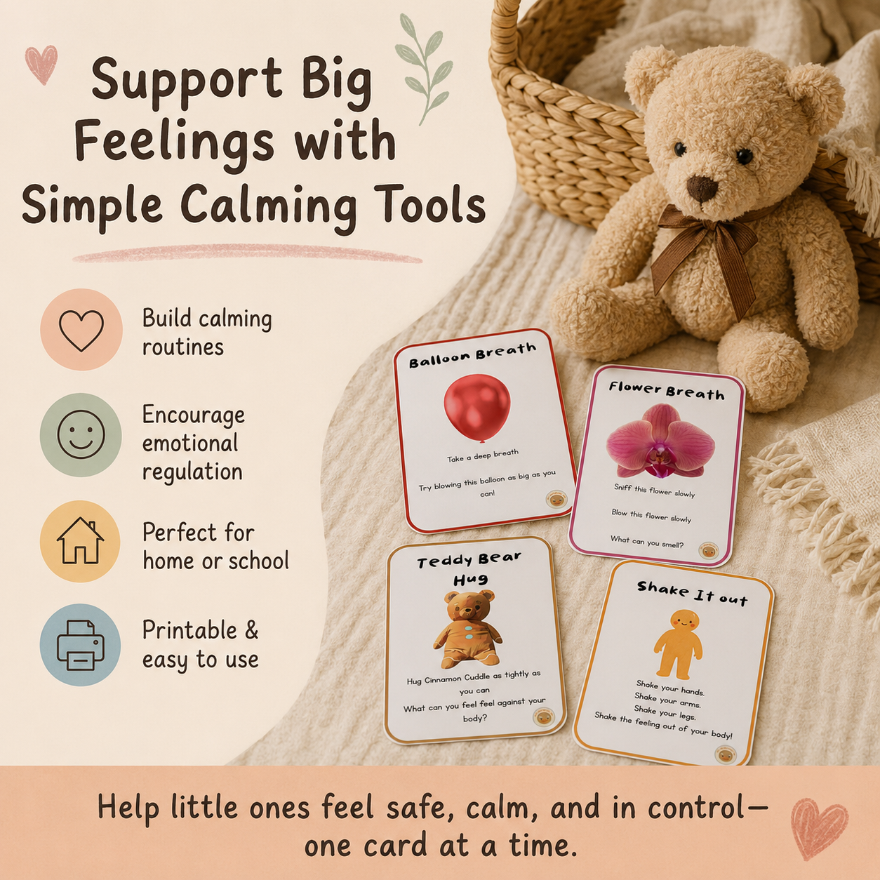 PRINTABLE Mindfulness Cards for Kids | 8 Calm-Down Activities for Preschoolers
