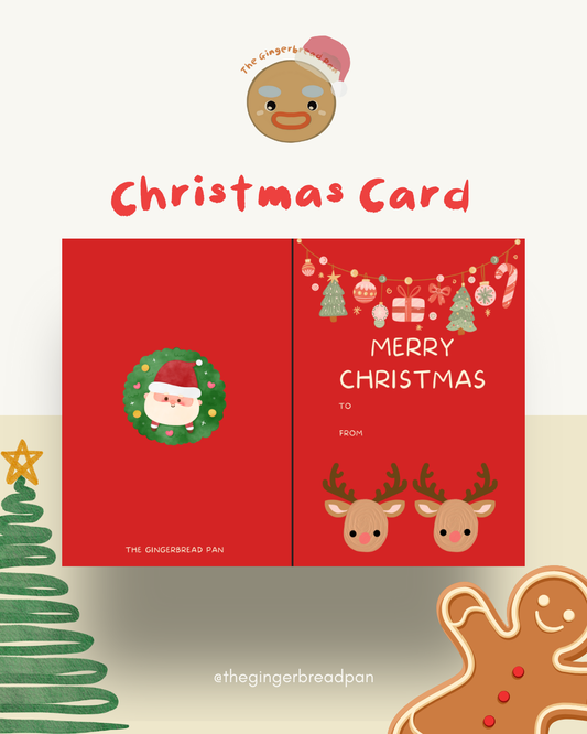 🎄 Printable Christmas Card – Reindeer DIY Design