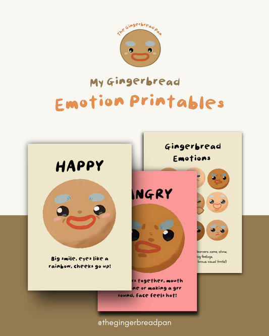PRINTABLE Gingerbread Emotions Flashcards